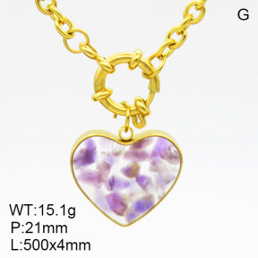 Natural Amethyst SS Necklace  3N4002235bhia-908