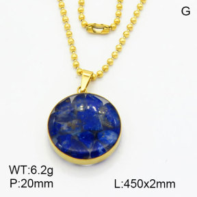 Natural Lazurite SS Necklace  3N4002243abol-908