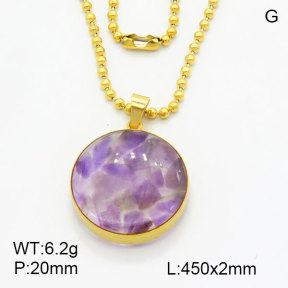 Natural Amethyst SS Necklace  3N4002249abol-908