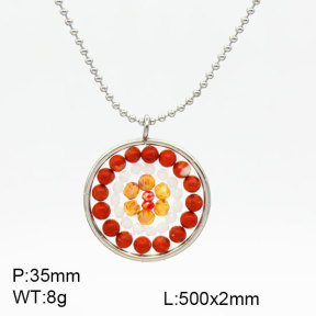 Natural Red Coral SS Necklace  3N4002264vbpb-908