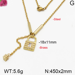 Fashion Brass Necklace  F5N400262bhva-J125