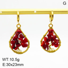 Natural Red Coral SS Earrings  3E4003402ahjb-908