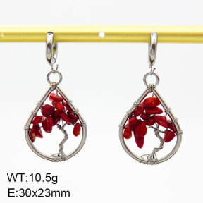 Natural Red Coral SS Earrings  3E4003403bhia-908