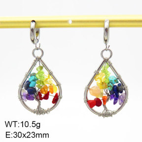 Natural Mixed Stone SS Earrings  3E4003409bhia-908