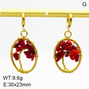 Natural Red Coral SS Earrings  3E4003412ahjb-908