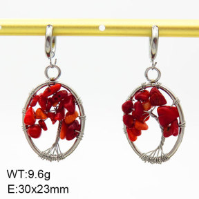 Natural Red Coral SS Earrings  3E4003413bhia-908