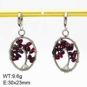 Natural Garnet SS Earrings  3E4003421bhia-908