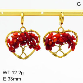 Natural Red Coral SS Earrings  3E4003422ahjb-908