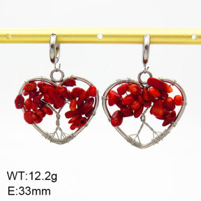 Natural Red Coral SS Earrings  3E4003423bhia-908