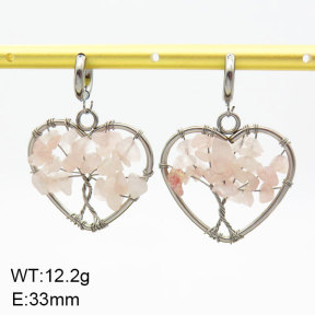 Natural Rose Quartz SS Earrings  3E4003425bhia-908