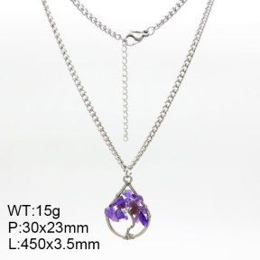 Natural Amethyst SS Necklace  3N4002281bvpl-908