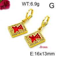 Fashion Brass Earrings  F6E403180vbnb-L002
