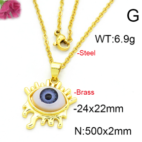 Fashion Brass Necklace  F6N300375baka-L002