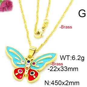 Fashion Brass Necklace  F6N300382baka-L002