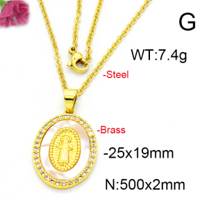 Fashion Brass Necklace  F6N403390ablb-L002