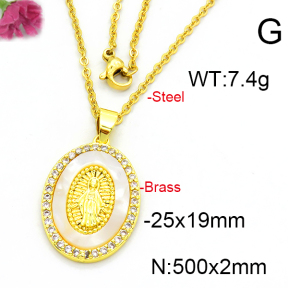 Fashion Brass Necklace  F6N403391ablb-L002