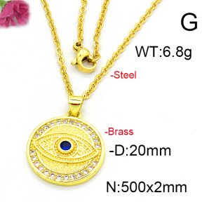 Fashion Brass Necklace  F6N403394aajl-L002