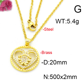 Fashion Brass Necklace  F6N403395baka-L002
