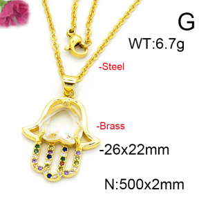 Fashion Brass Necklace  F6N403396aakl-L002