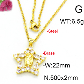Fashion Brass Necklace  F6N403397baka-L002