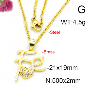 Fashion Brass Necklace  F6N403398baka-L002