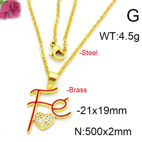 Fashion Brass Necklace  F6N403399baka-L002