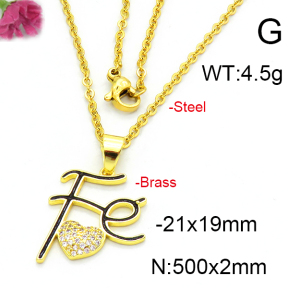 Fashion Brass Necklace  F6N403400baka-L002