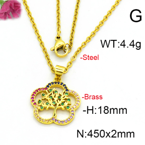 Fashion Brass Necklace  F6N403402aakl-L002