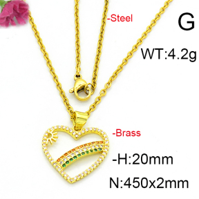 Fashion Brass Necklace  F6N403403aakl-L002
