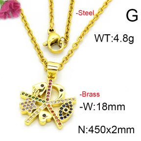 Fashion Brass Necklace  F6N403404aakl-L002