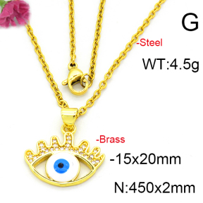 Fashion Brass Necklace  F6N403409aajl-L002
