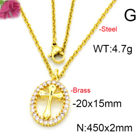 Fashion Brass Necklace  F6N403411avja-L002