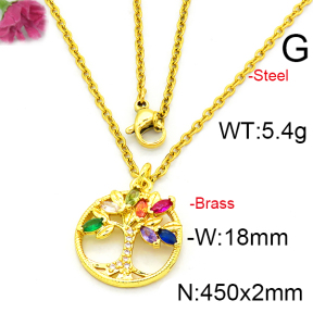 Fashion Brass Necklace  F6N403413baka-L002