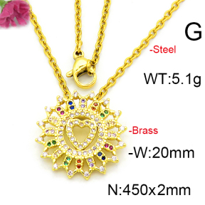 Fashion Brass Necklace  F6N403414ablb-L002