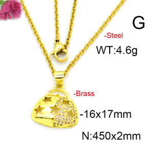 Fashion Brass Necklace  F6N403416aajl-L002