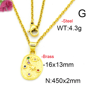 Fashion Brass Necklace  F6N403417vail-L002