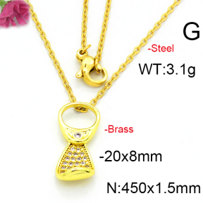 Fashion Brass Necklace  F6N403419aajl-L002