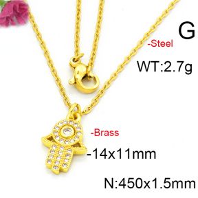 Fashion Brass Necklace  F6N403425vaia-L002