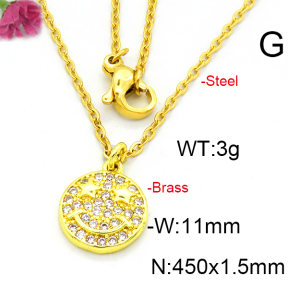 Fashion Brass Necklace  F6N403429aaij-L002