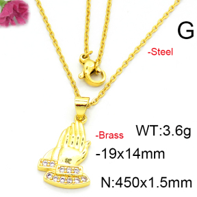 Fashion Brass Necklace  F6N403437avja-L002