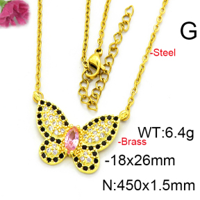 Fashion Brass Necklace  F6N403438ablb-L002