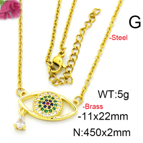 Fashion Brass Necklace  F6N403439aakl-L002