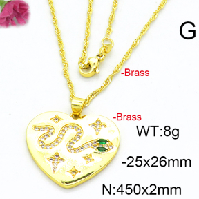 Fashion Brass Necklace  F6N403441aakl-L002