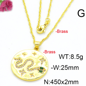 Fashion Brass Necklace  F6N403442aakl-L002