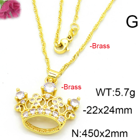 Fashion Brass Necklace  F6N403443baka-L002