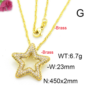 Fashion Brass Necklace  F6N403444vbmb-L002
