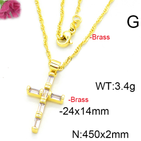 Fashion Brass Necklace  F6N403446avja-L002