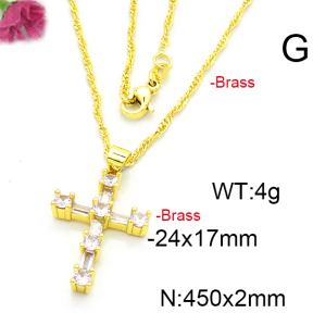 Fashion Brass Necklace  F6N403447aajl-L002
