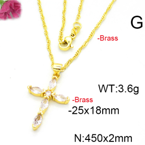 Fashion Brass Necklace  F6N403448baka-L002