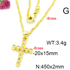 Fashion Brass Necklace  F6N403449avja-L002